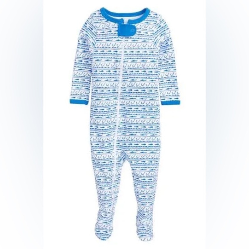 Vineyard Vines Fish Hook Waves Footed Onesie 
 3-6 month old outfit